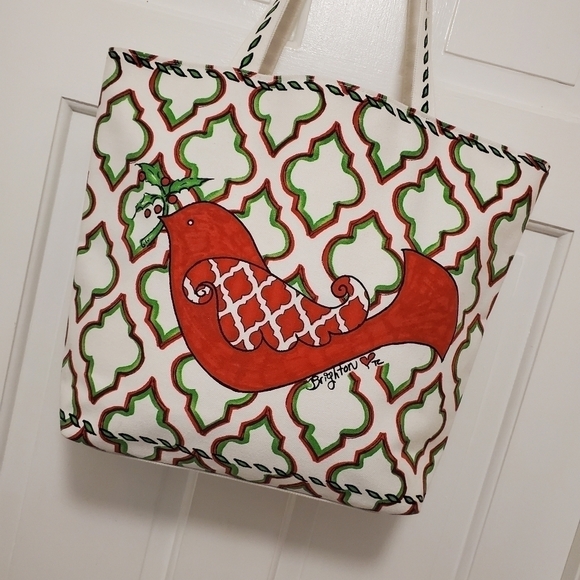 Brighton Love & Joy Holiday Large Canvas Tote - Picture 7 of 16
